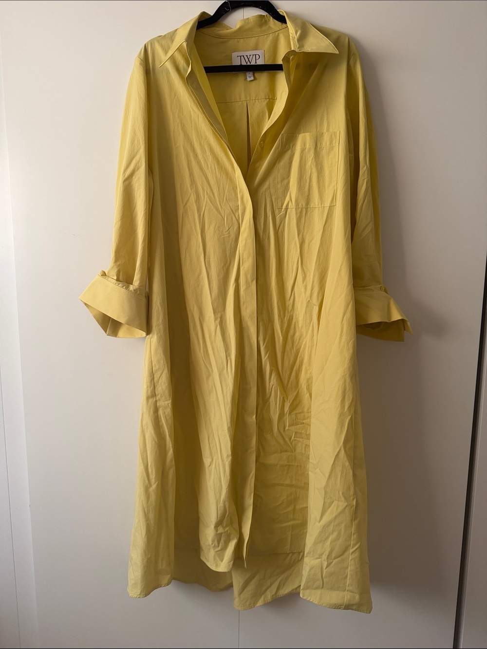 TWP Yellow Button-Front Shift Dress